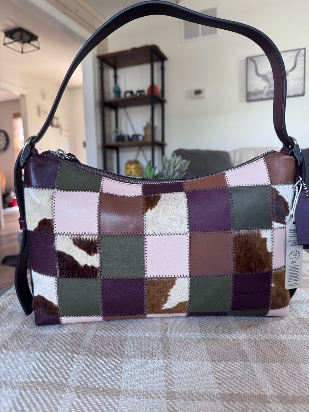 NEW Coach/Coachtopia Slouchy Alter Ego Shoulder/Crossbody Bag (Olive/Merlot) - Picture 8 of 9